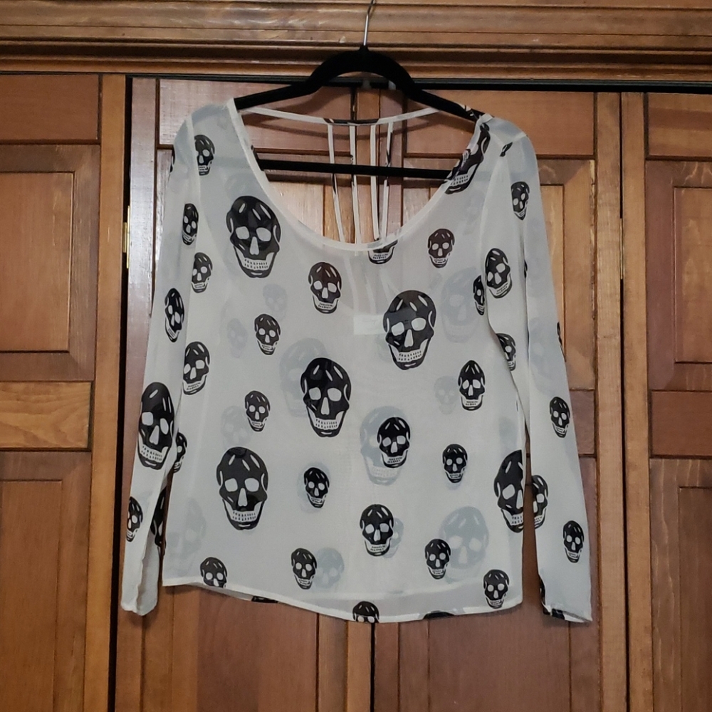 Cream Skull Blouse